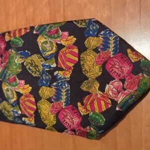 Vintage Paul Frederic novelty painted candy tie beautiful art tie.